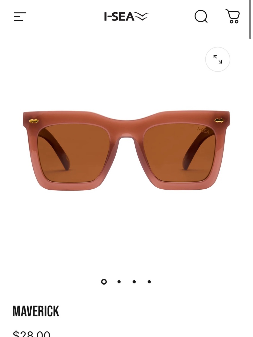 I-SEA maverick sunglasses in Dusty Rose